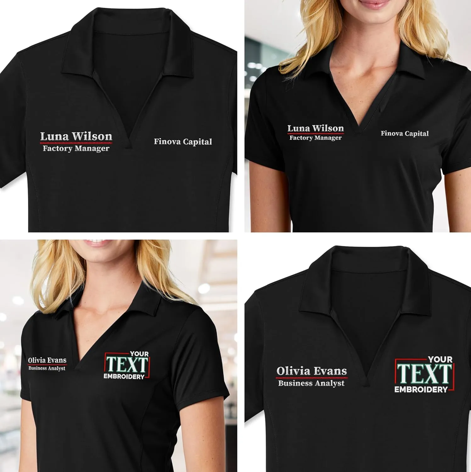 Womens Custom Polo Shirt Personalized Embroidered Sport Polo Shirt for Ladies