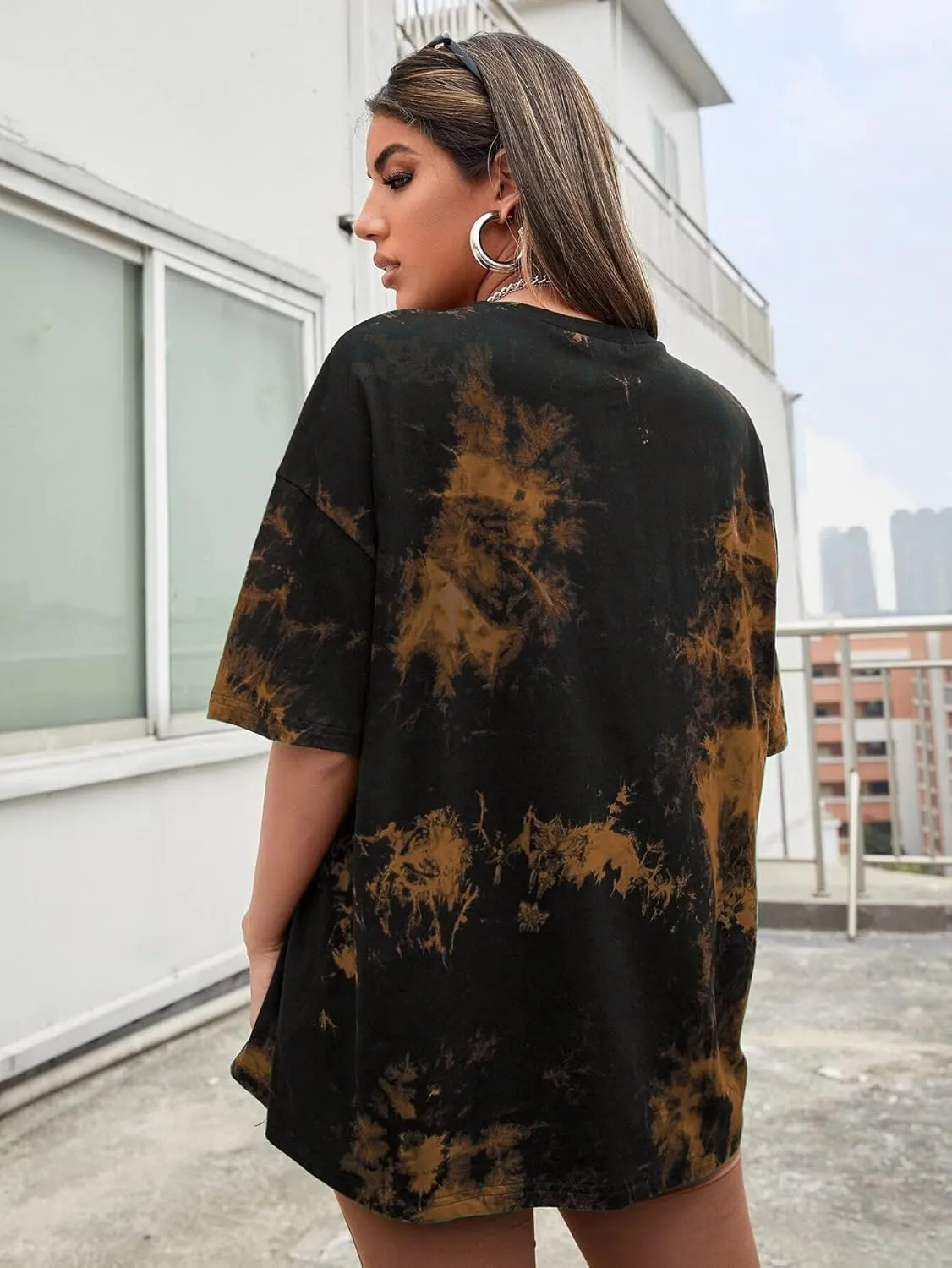 Womens Oversized Graphic Tees Moon Printed Tshirts Butterfly Shirt Vintage Summer Y2K Tops