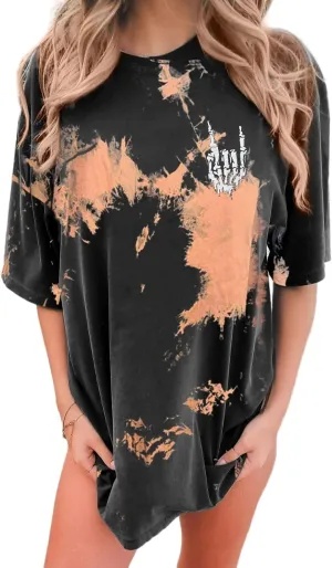 Womens Oversized Graphic Tees Moon Printed Tshirts Butterfly Shirt Vintage Summer Y2K Tops