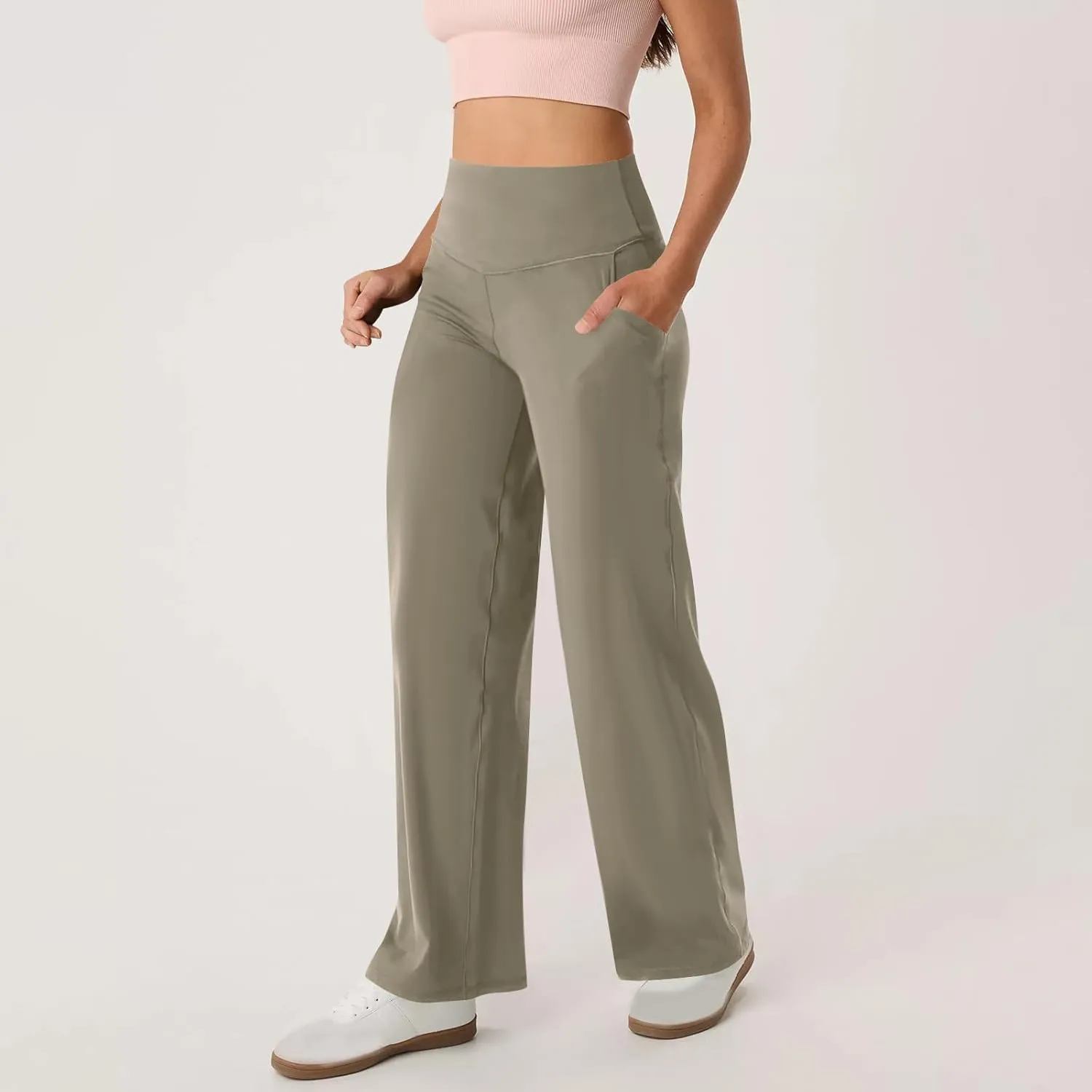 Women's Sweatpant Elastic High Waist Wide Leg Pants Plus Size Loose Comfy Joggers Pant Gym Sport Casual Trouser