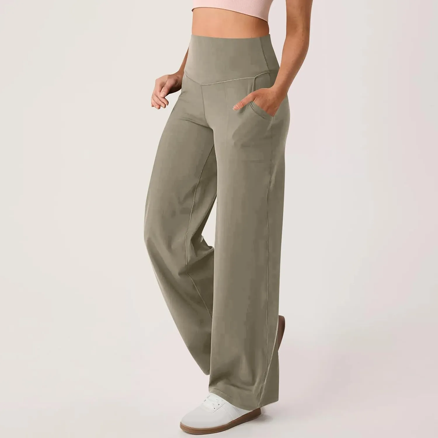 Women's Sweatpant Elastic High Waist Wide Leg Pants Plus Size Loose Comfy Joggers Pant Gym Sport Casual Trouser