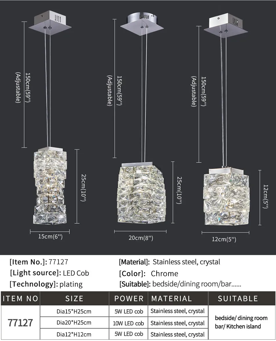 YLK Estrella New modern small lighting hanging crystal lamp
