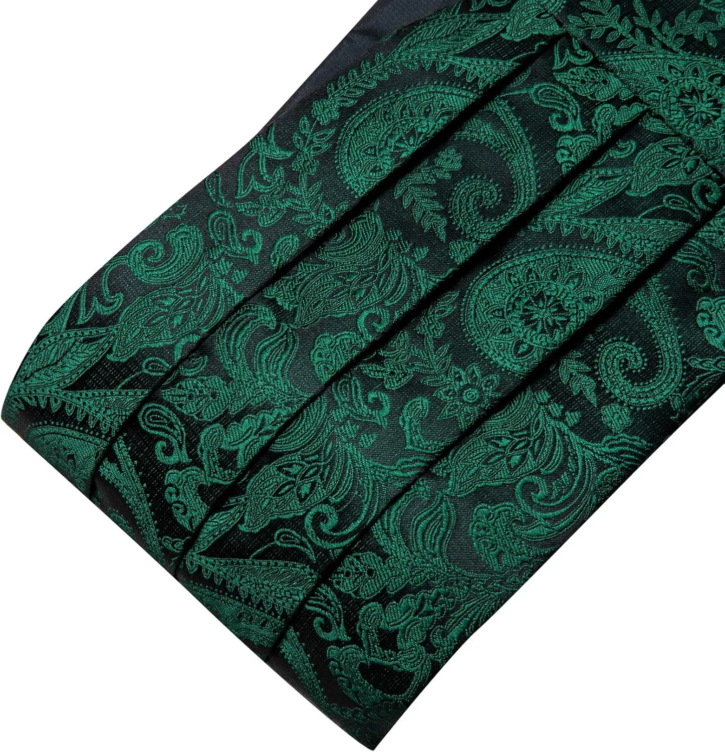 YOHOWA Men Cummerbund Bow Tie Set Silk Paisley Formal Pre-Tied Bowtie Pocket Square Cufflinks Wedding Party Prom